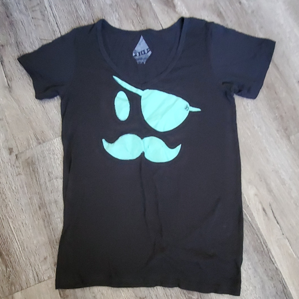 Volcom Mustache Patch Face Tshirt - image 1